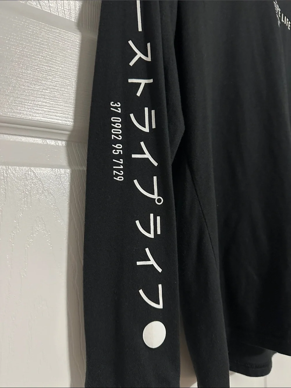 adidas Black Long Sleeve Tee with White Script